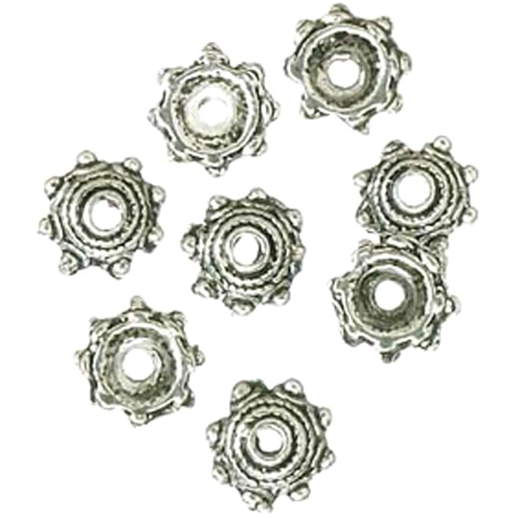 BEAD CAPS ANTIQUE SILVER 3X8MM 