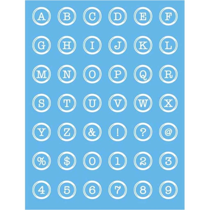 Americana Mixed Media Stencil Button Alphabet 6in x 8in