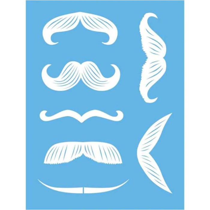 Americana Mixed Media Stencil Mustaches 6X8