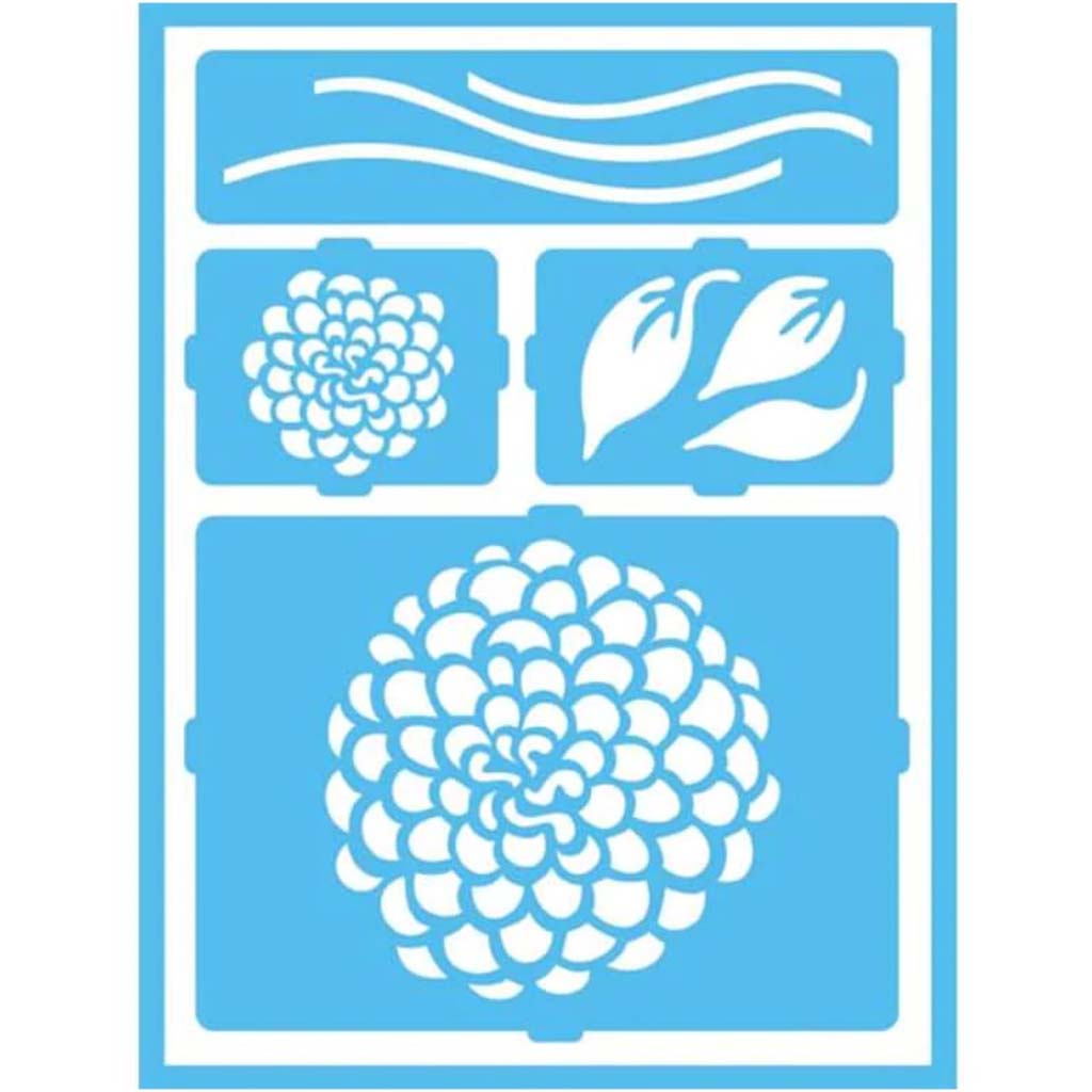 Self Adhesive Stencils Zinnias 6X8