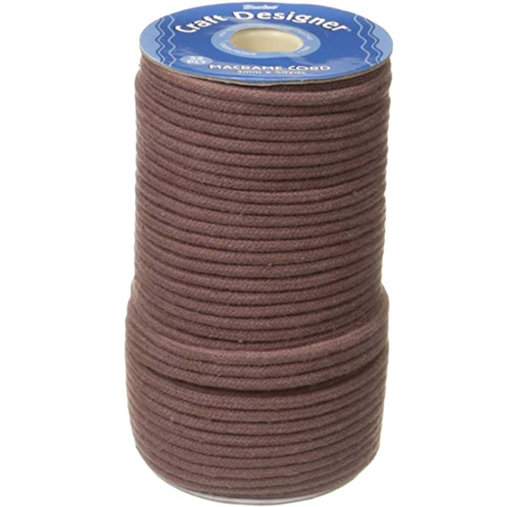 Macrame Cord Brown Polyester 32ply 3mm 