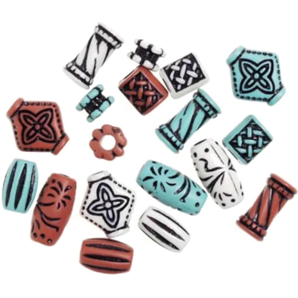 Old World Acrylic Beads Assorted Shapes 