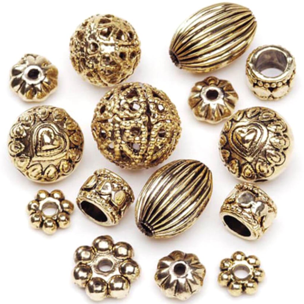 Metal Spacer Beads Assorted Shapes Big Value 