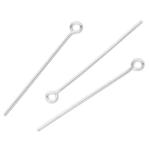 Eye Pins Bright Silver 1.5 inches 24 pieces 