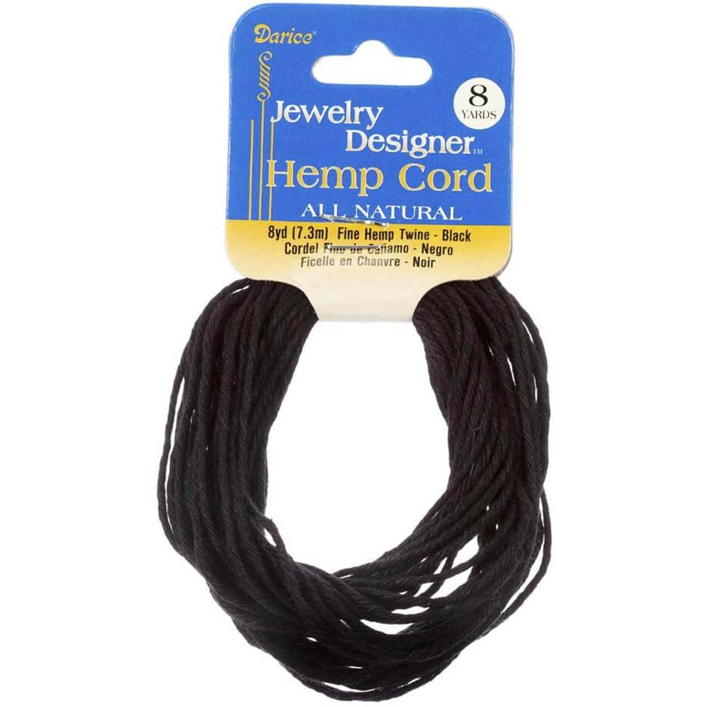 CORD HEMP FINE TWINE 8YD BLACK 