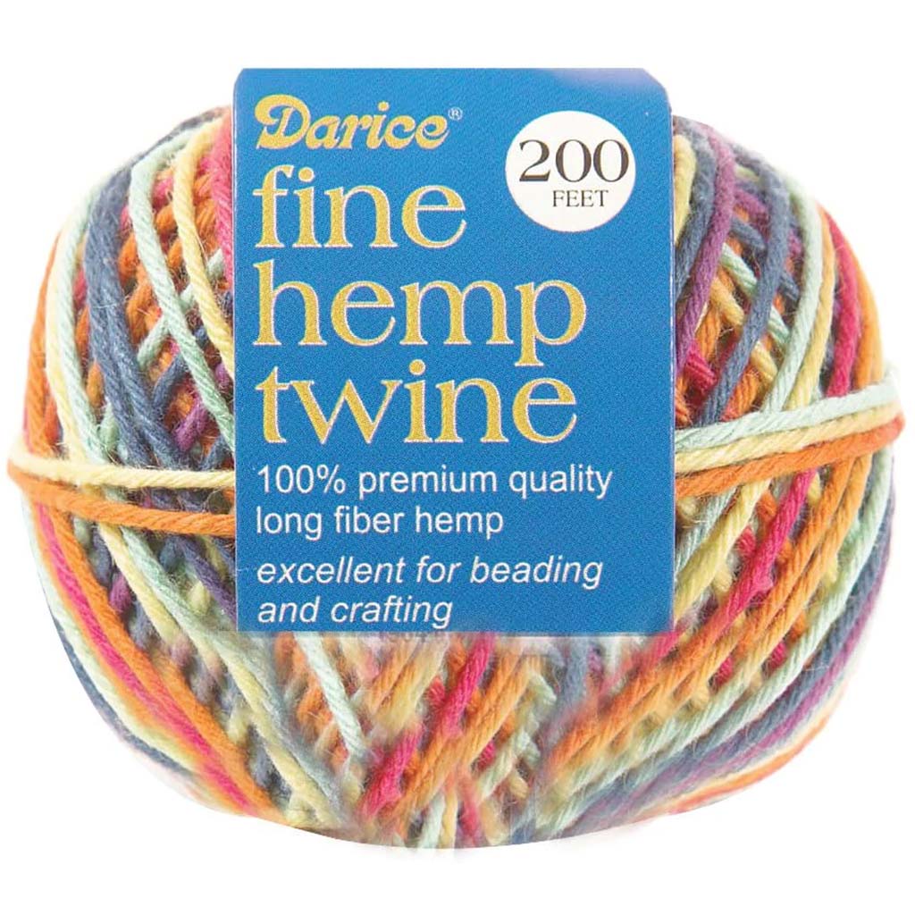 CORD HEMP FINE TWINE BRGHT COLOR 8YD 