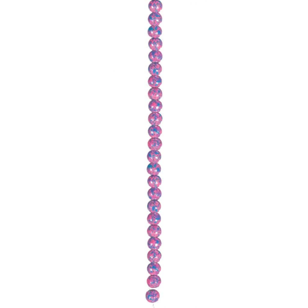 Bead Glass Pink/Blue Marble 8mm