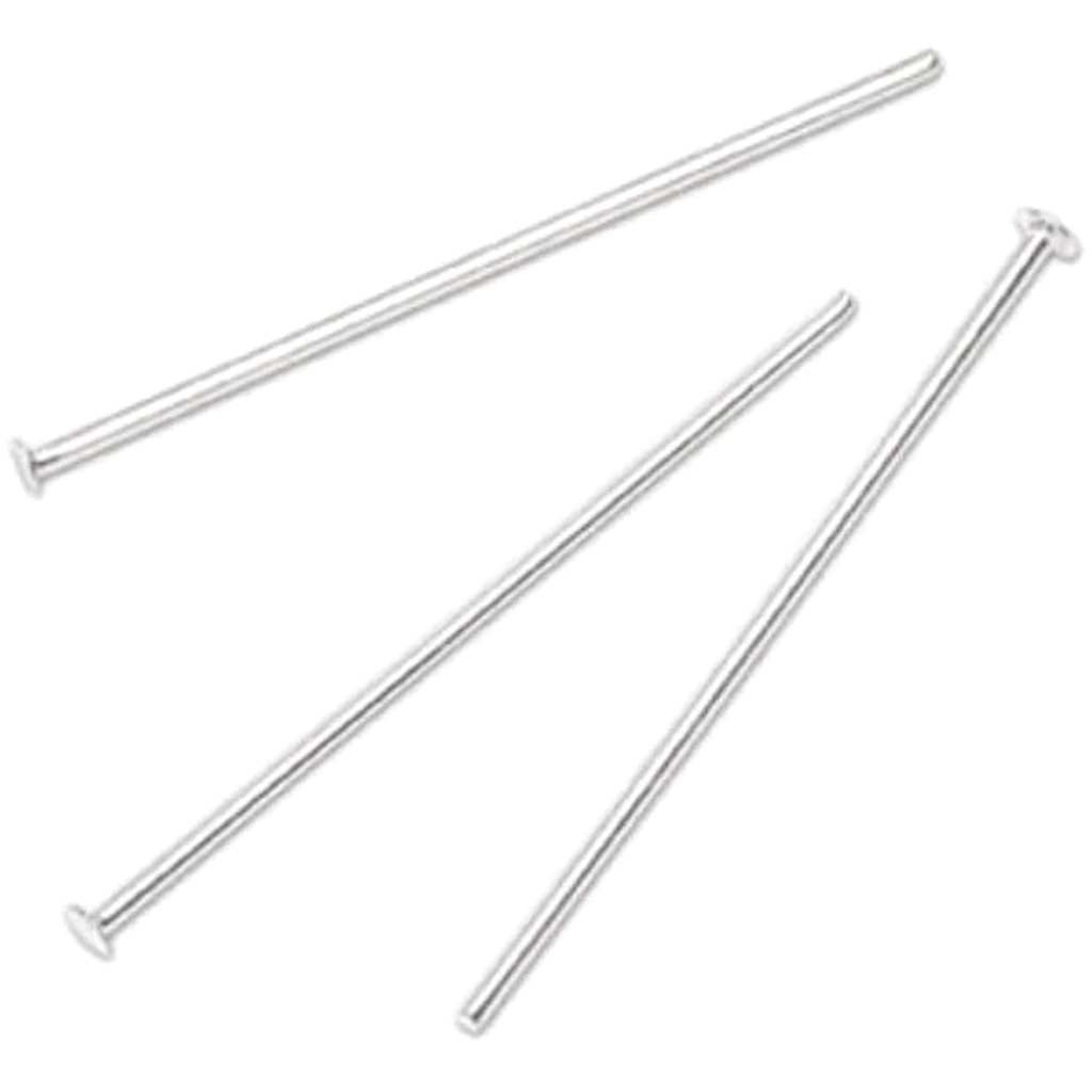 Head Pins Bright Silver Plated 1 inch 180 pieces 