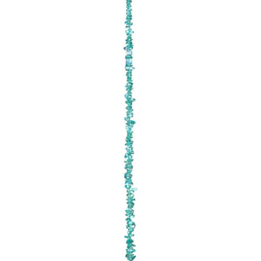 BEAD GLASS CHIP TURQUOISE 12IN 