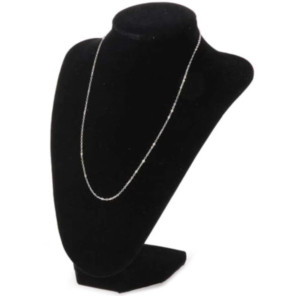 Bust Necklace Stand Velvet 9 Inches Black 