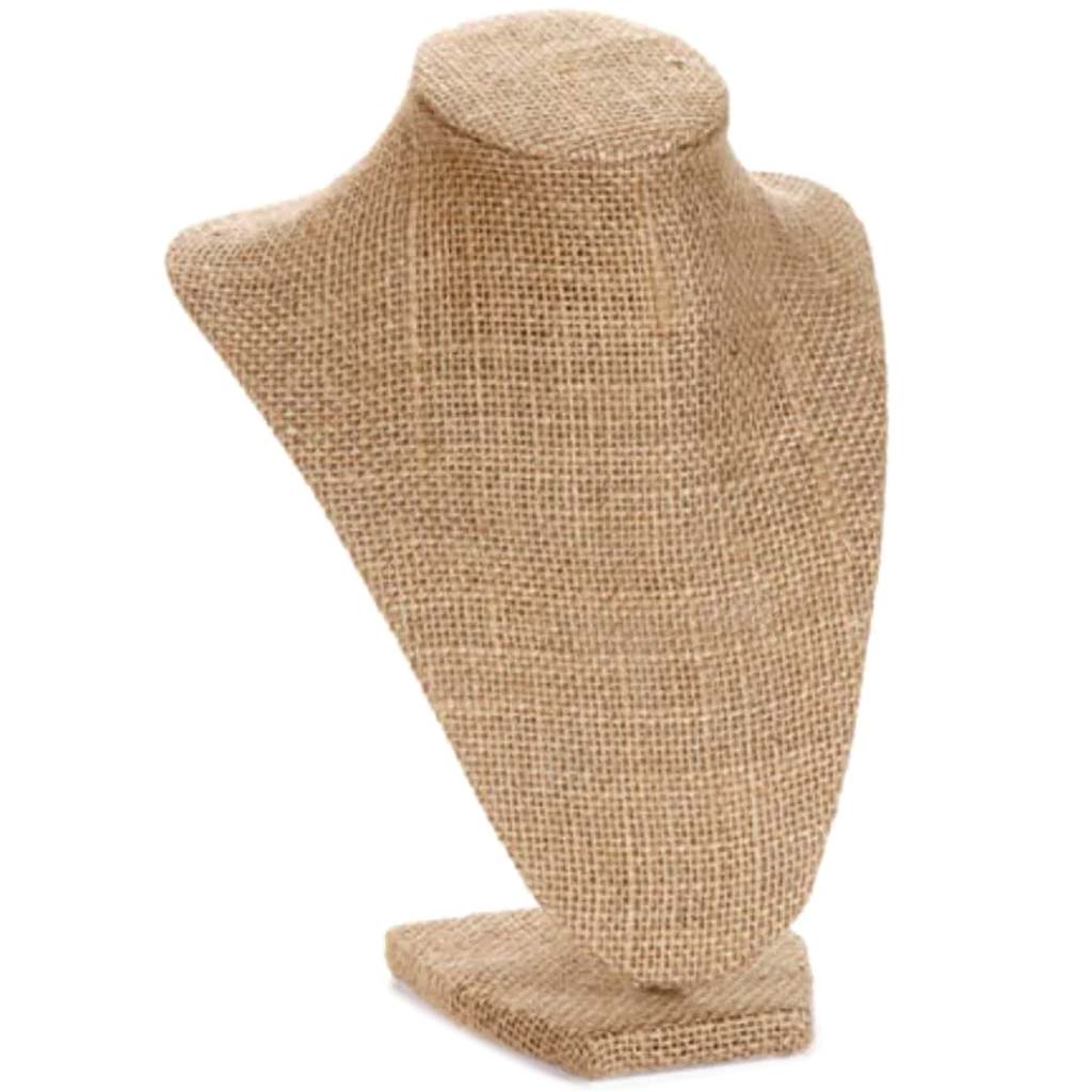 Bust Necklace Stand Burlap 