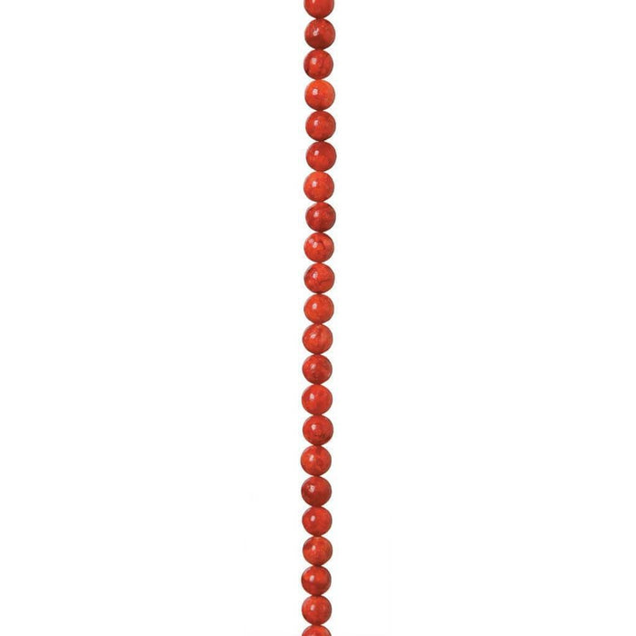 BEAD RND CORAL RED 7X8MM 