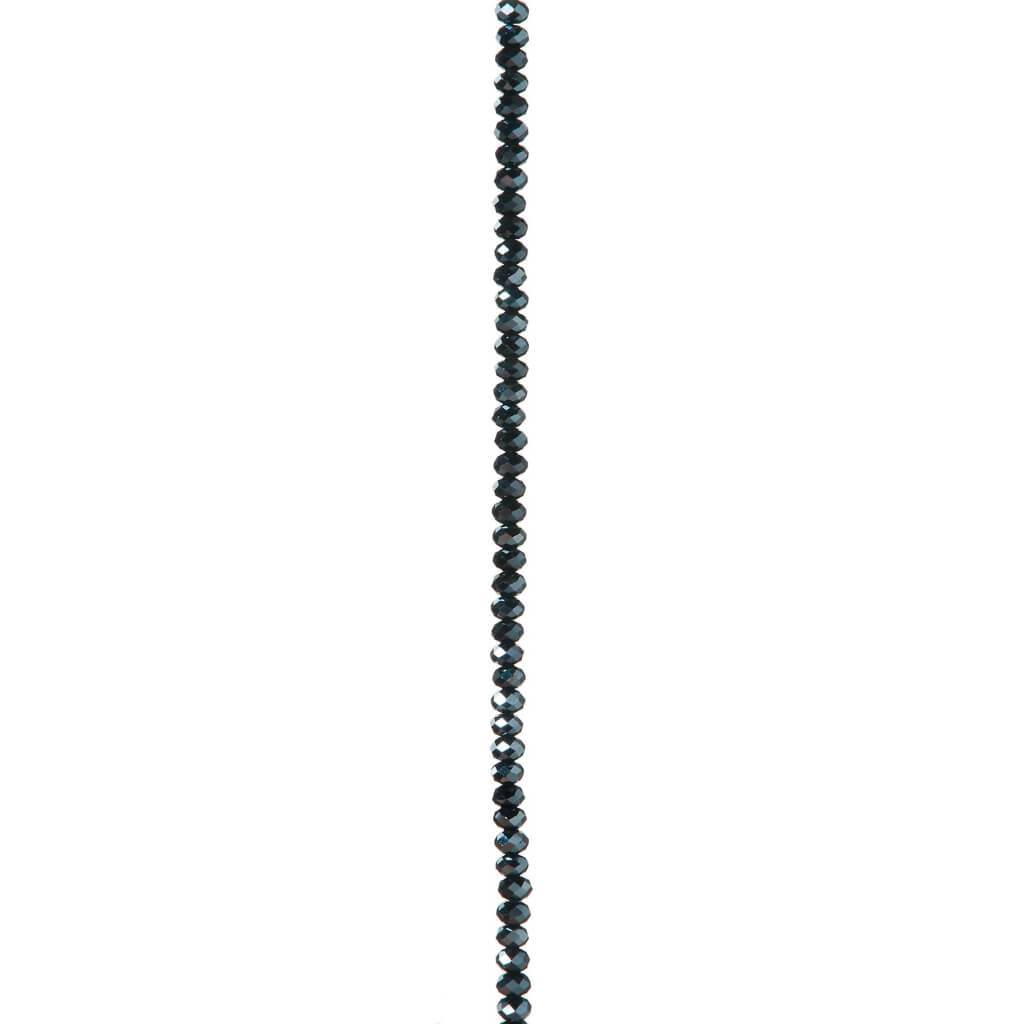 GLASS SPACER BEAD STRAND HEMATITE 7IN 