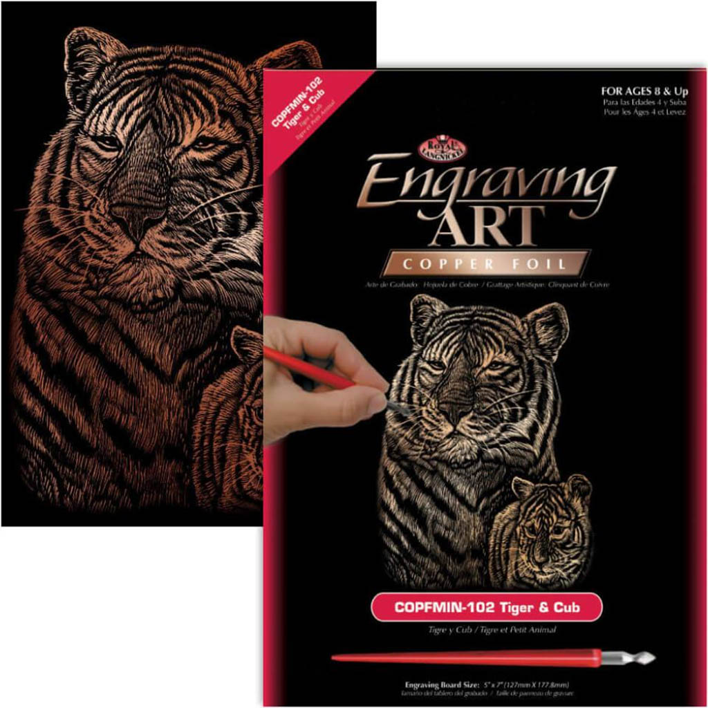 ENGRAVING ART TIGER &amp; CUB 