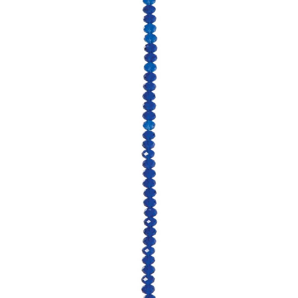 CRYSTAL BEAD STRAND RONDELLE SAPPHIRE 6X8MM 7IN 