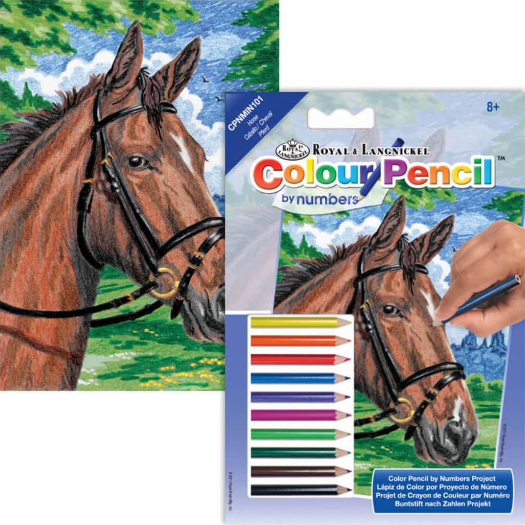 Mini Color Pencil By Numbers Horse 