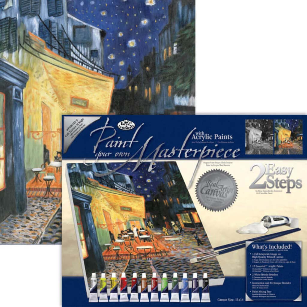 Acrylic Painting Masterpiece Kit 11in x 14in Terrace At Night