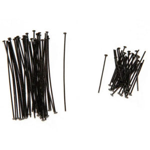 Head Pins Black 1 and 2 inches 66 pieces 
