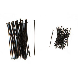 Head Pins Black 1 and 2 inches 66 pieces