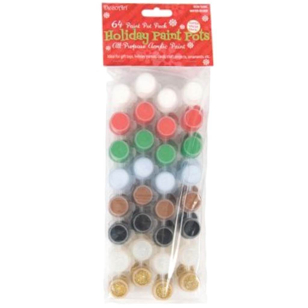 Value Pack Acrylic Paint Pots 64 color Christmas