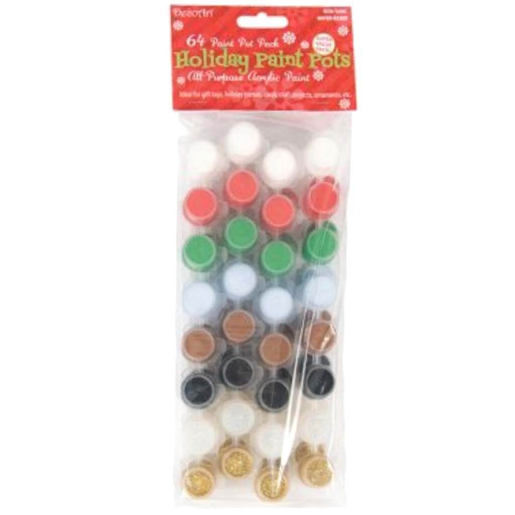 Value Pack Acrylic Paint Pots 64 color Christmas