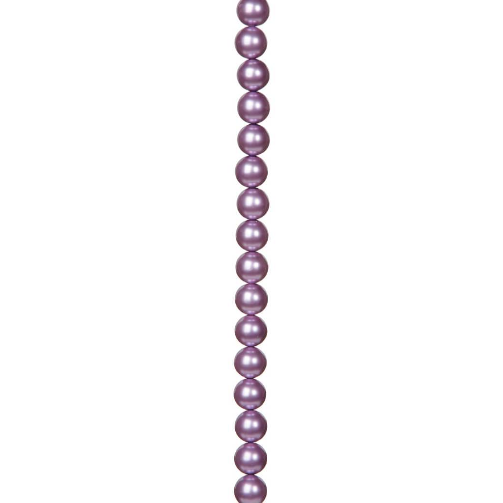 GLASS PEARL STRAND PURPLE 12MM 7IN 