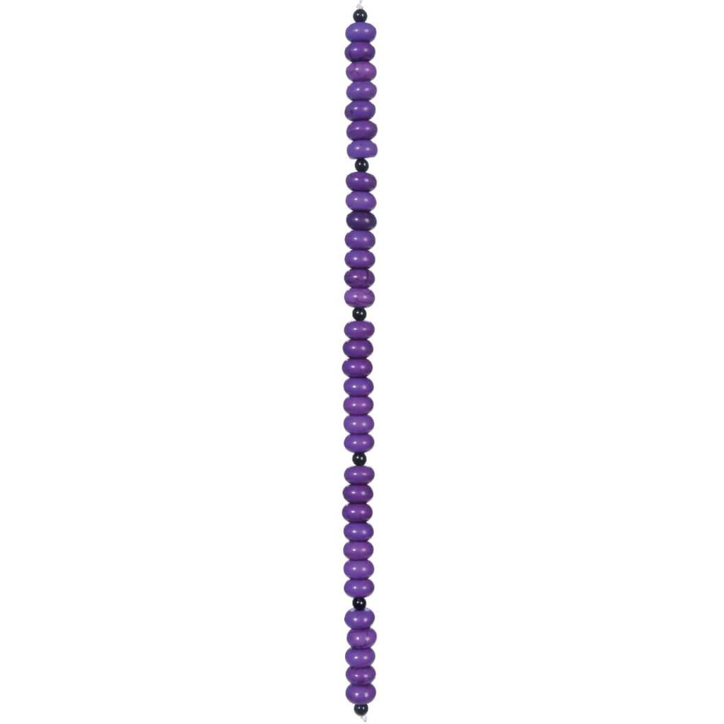 NATURAL STONE BEAD STRAND DEEP PURPLE CRACKLE 5MM 7IN 