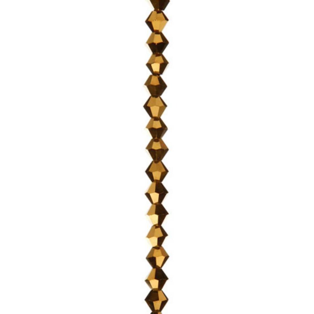 VENEZIA CRYSTAL BEAD STRAND GOLD 7IN 