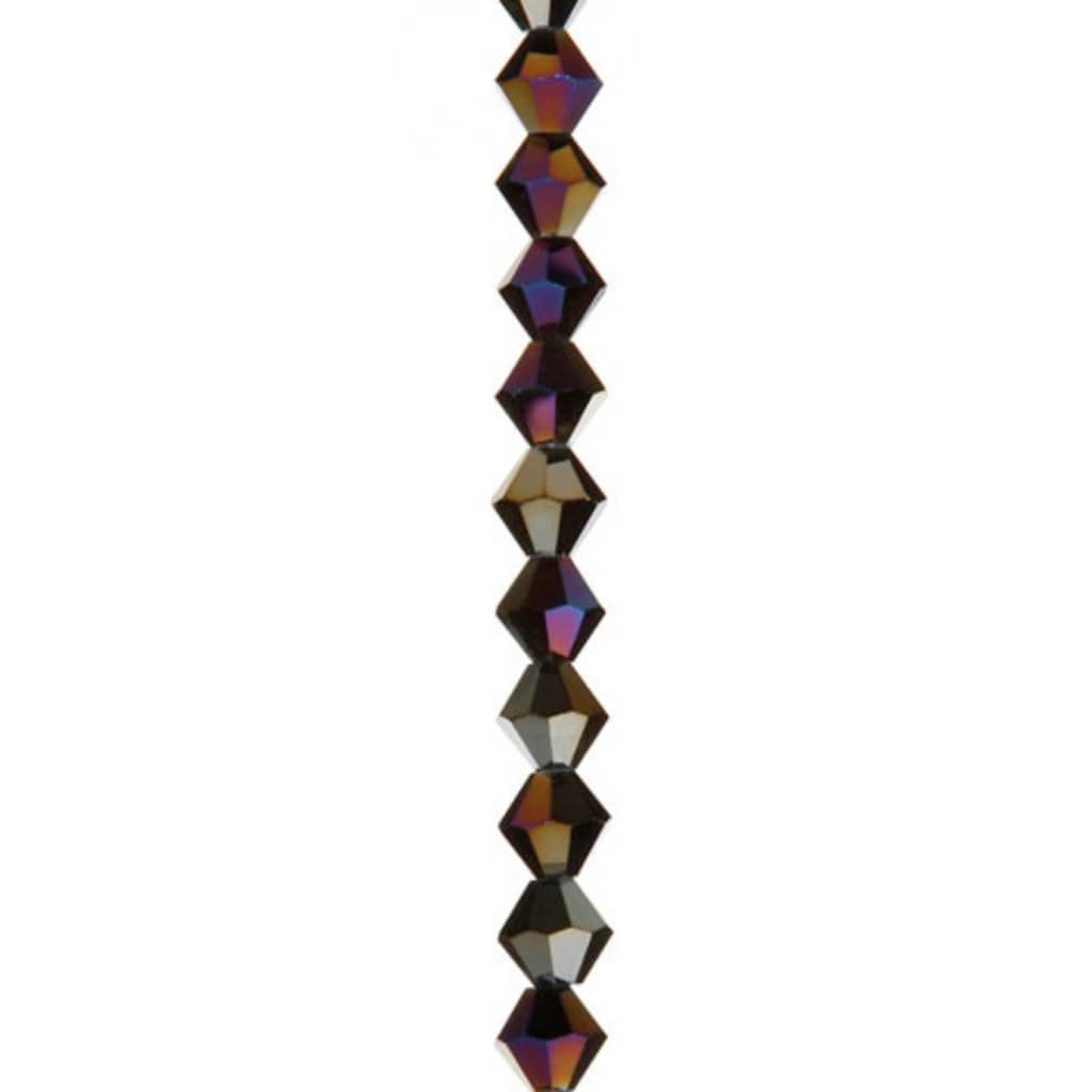 VENEZIA CRYSTAL BEAD STRAND JET BLACK AB 7IN 