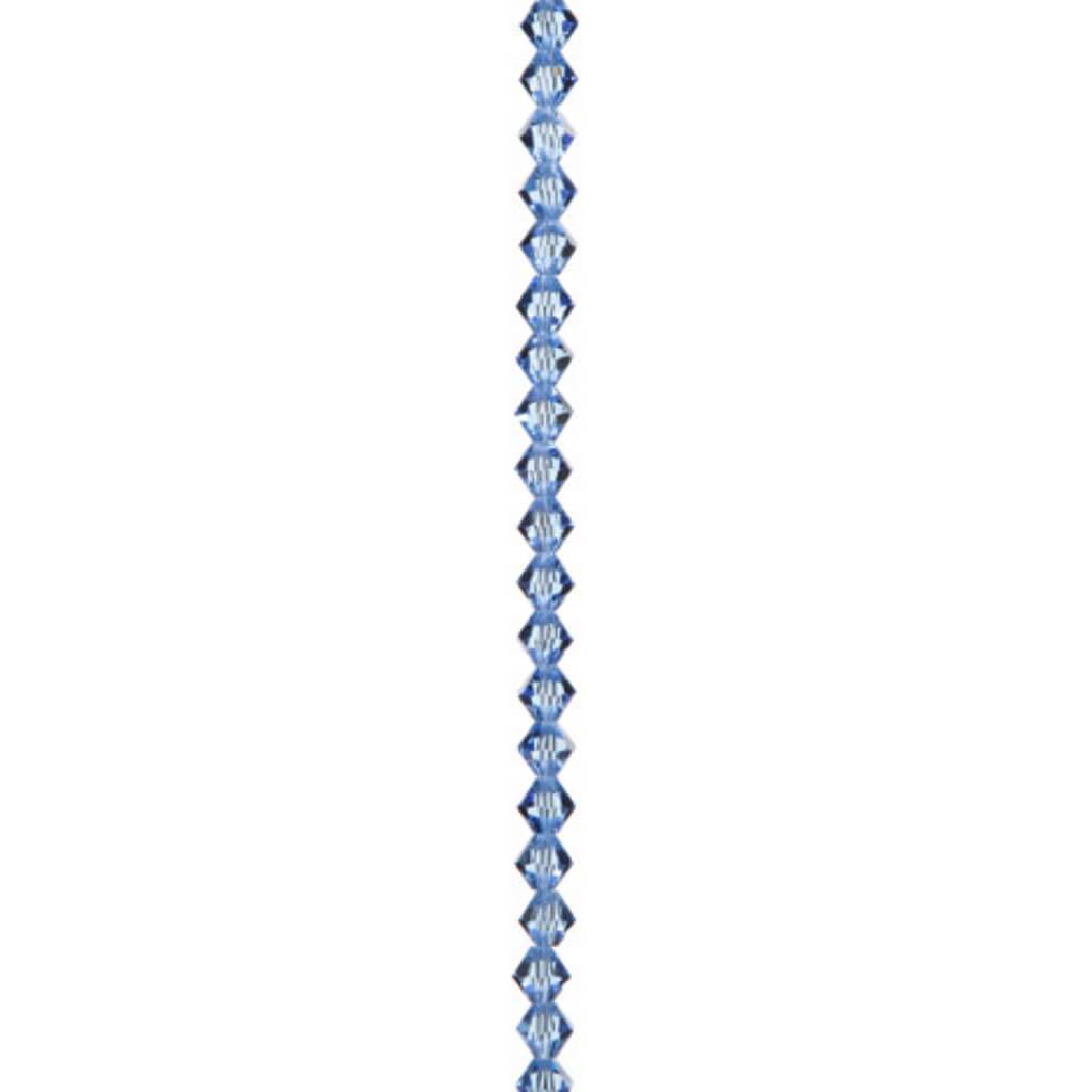 VENEZIA CRYSTAL BEAD STRAND LIGHT SAPPHIRE 8MM 7IN 