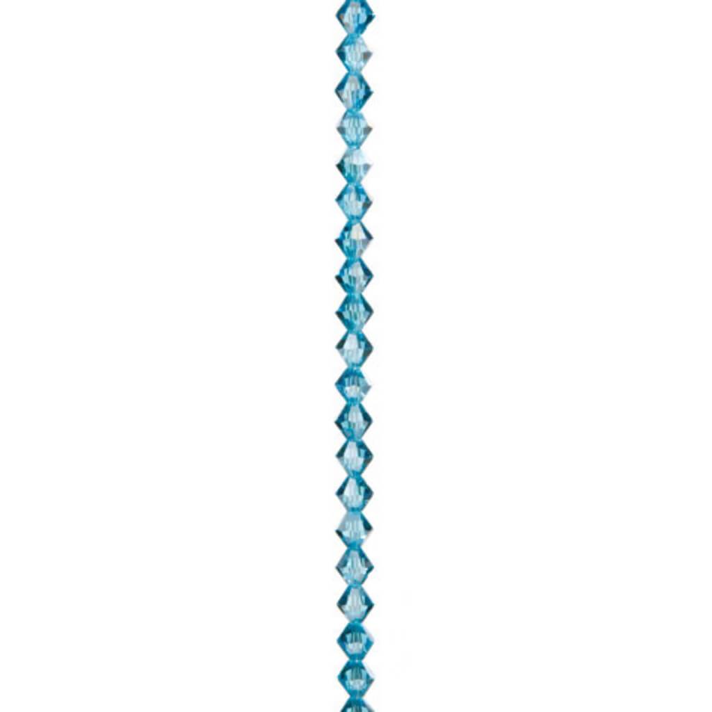 VENEZIA CRYSTAL BEAD STRAND AQUA AB 8MM 7IN 