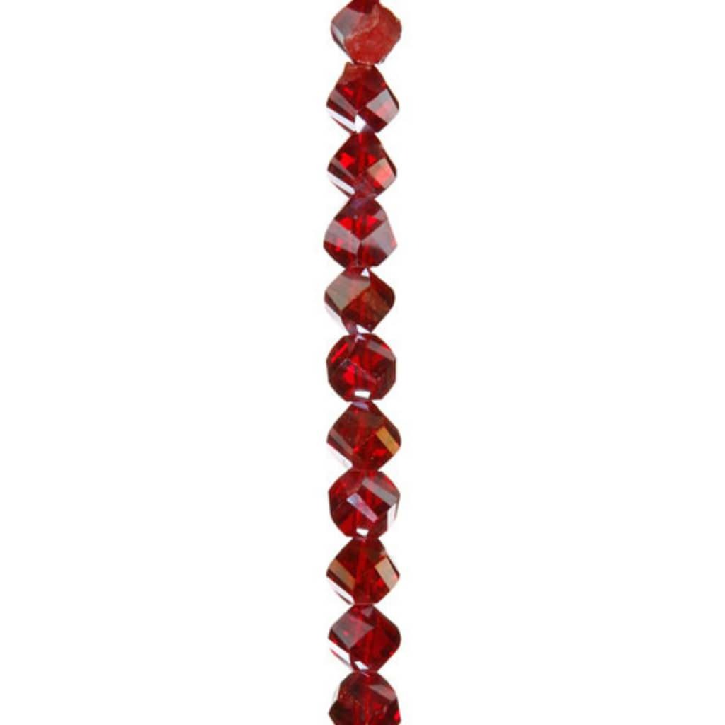 CRYSTAL BEAD STRAND FACETED SPIRAL LIGHT SIAM AB 7IN 