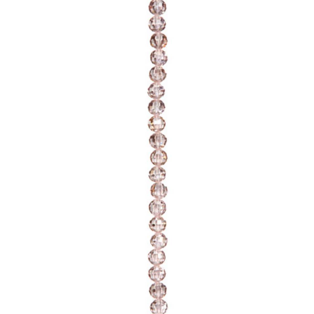 CRYSTAL BEAD STRAND FACETED ROUND PINK AB 8MM 7IN 