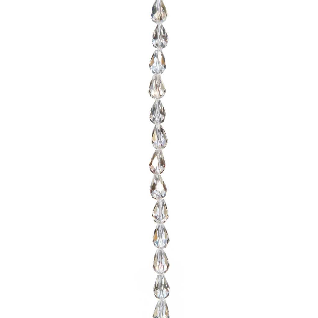 CRYSTAL BEAD STRAND TEARDROP CRYSRAL AB 11MM 7IN 