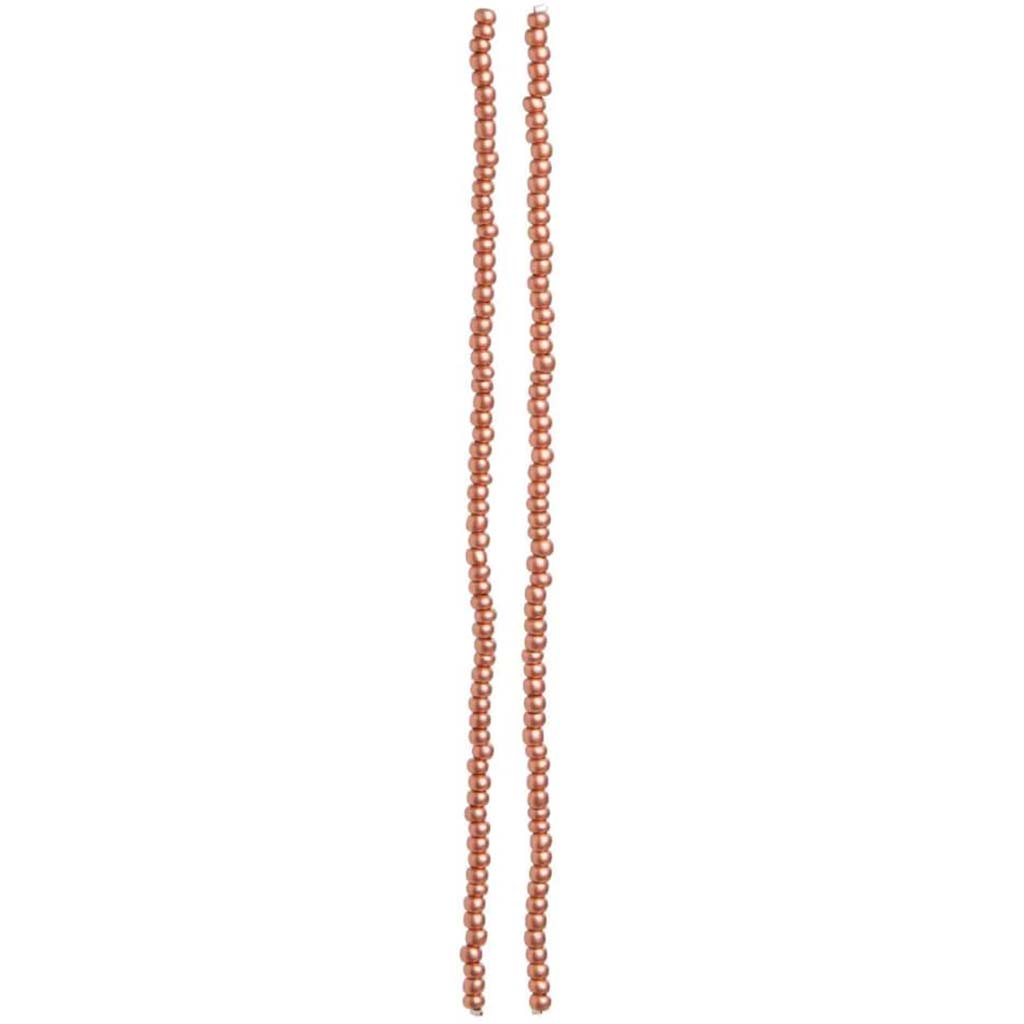 CZECH SEED BEADS METALLIC MEDIUM COPPER 7IN 