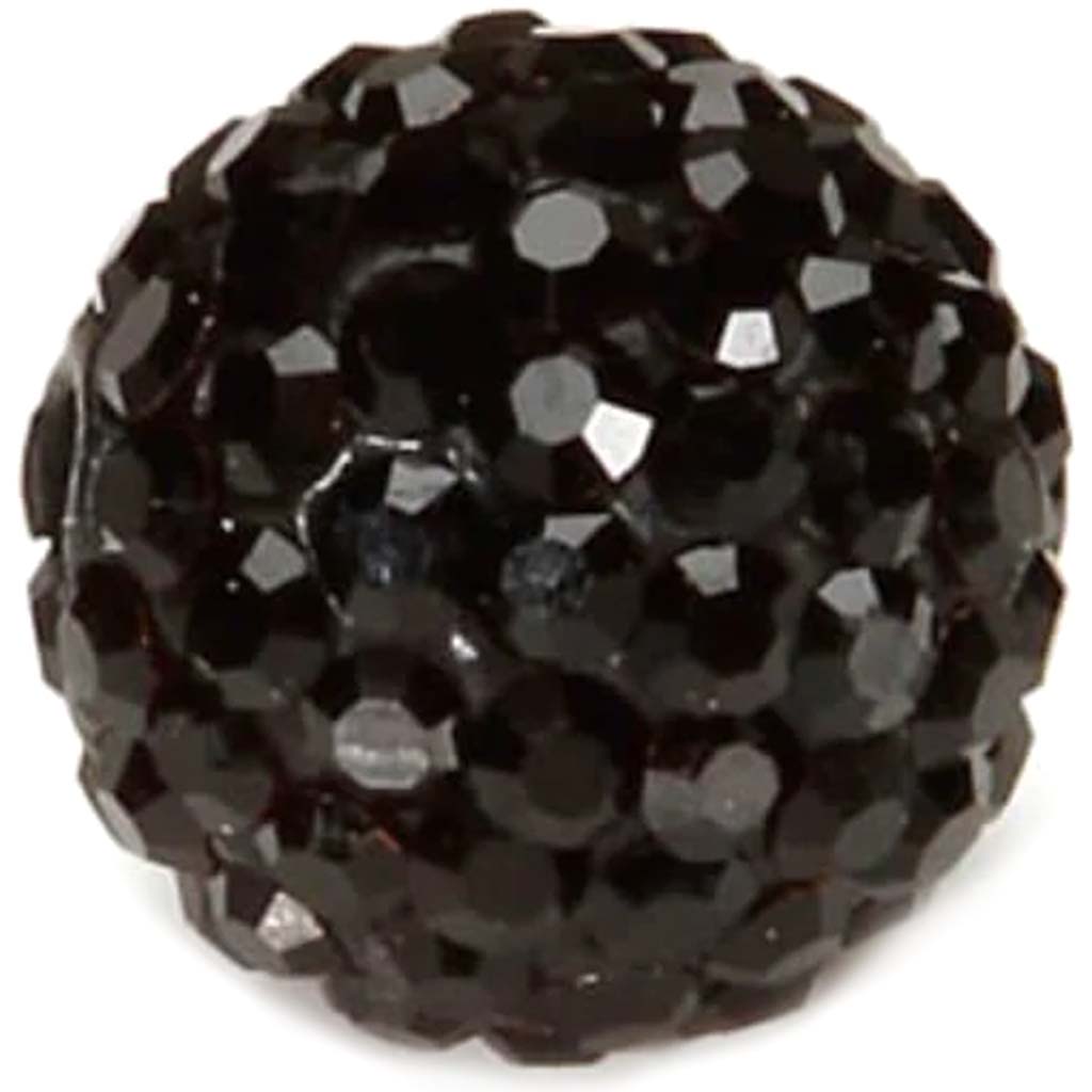 CZECH CRYSTAL PAVE BEADS BLACK 10MM 