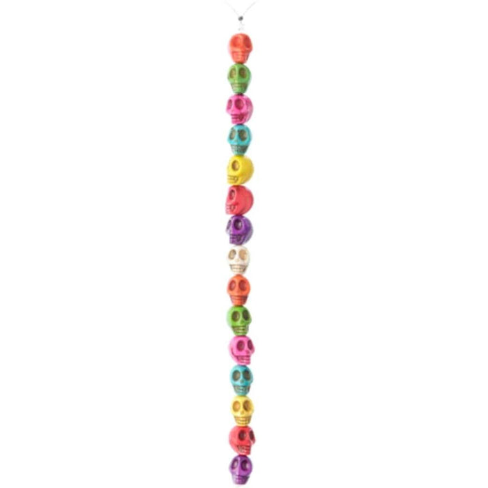 Synthetic Dyed Turquoise Bead Strand Multi Skulls 