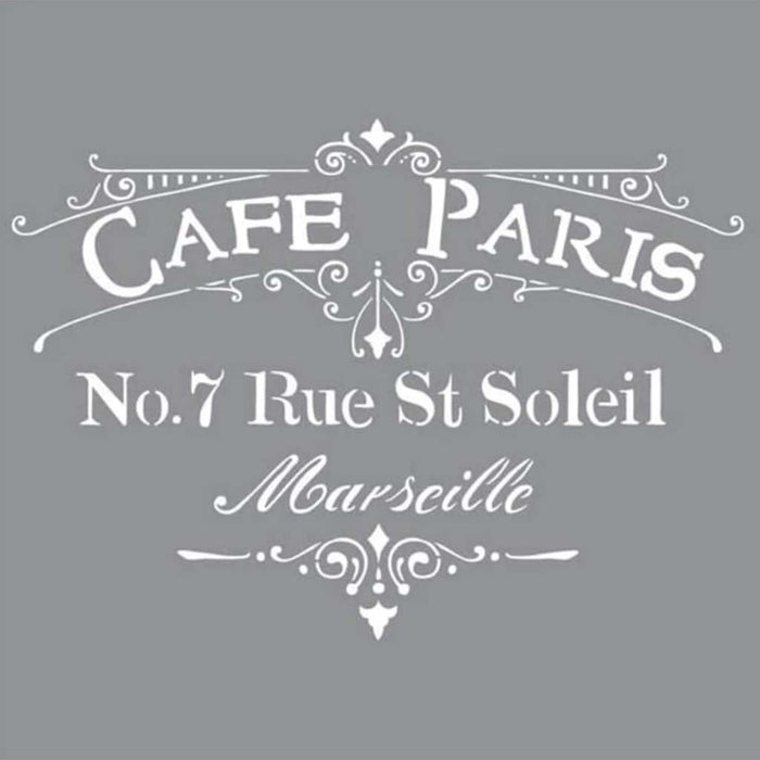 Americana Decor Stencil Cafe Paris 12X12