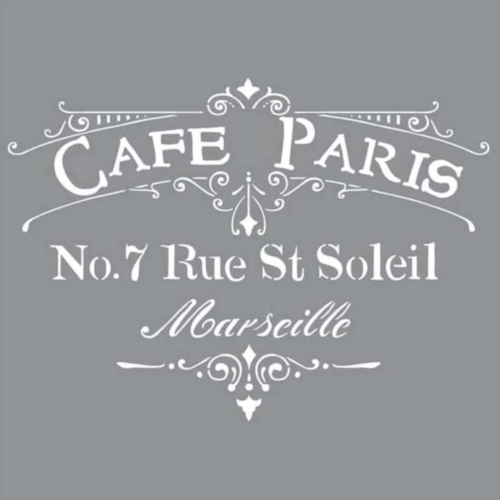 Americana Decor Stencil Cafe Paris 12X12