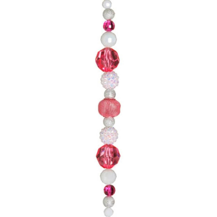 BEAD BOHO STR PINK/WHT 19MM 