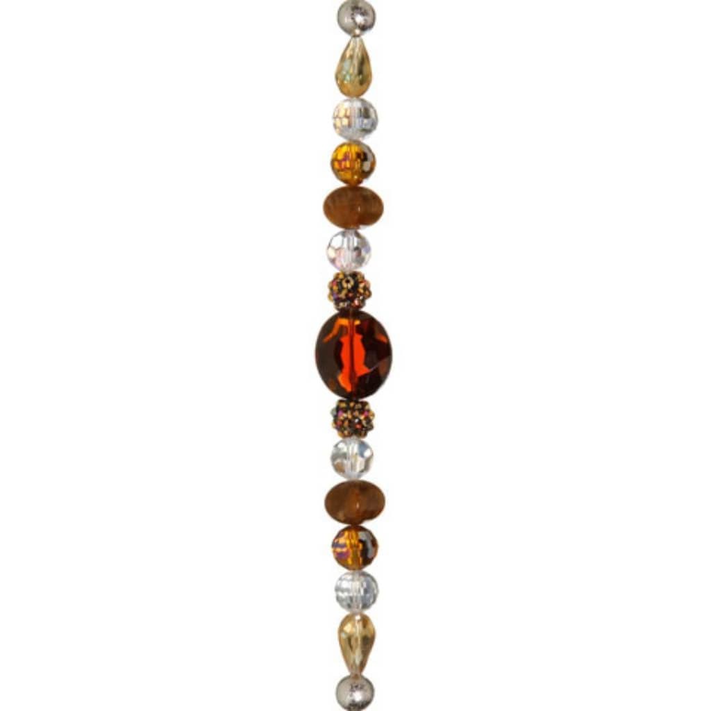 BEAD BOHO STR AMBER/GOLD 23X19MM 