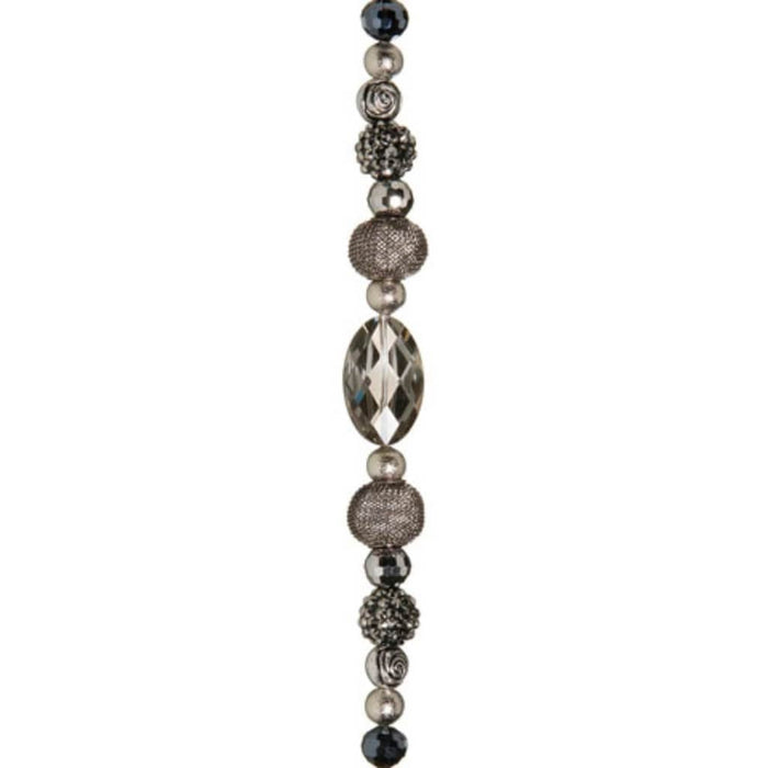 BEAD BOHO STR SILVER 34X20MM 