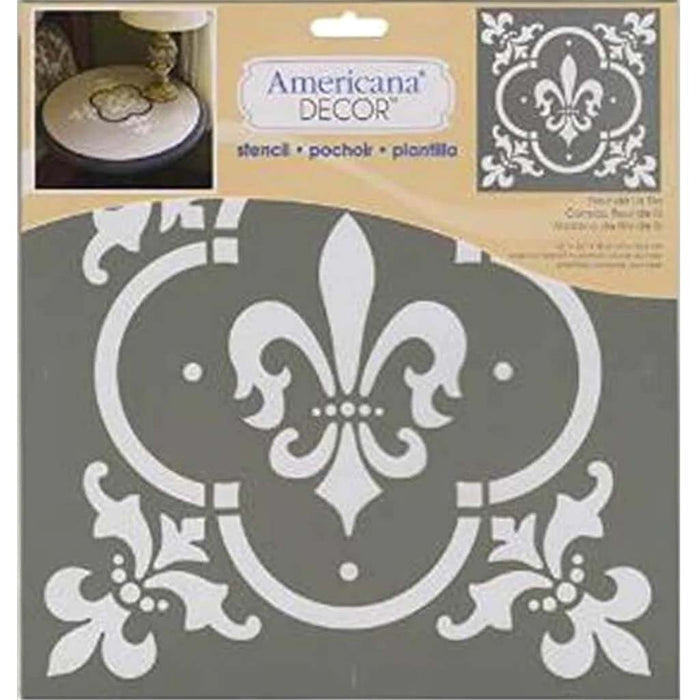 Americana Decor Stencil Fleur De Lis Tile 12X12