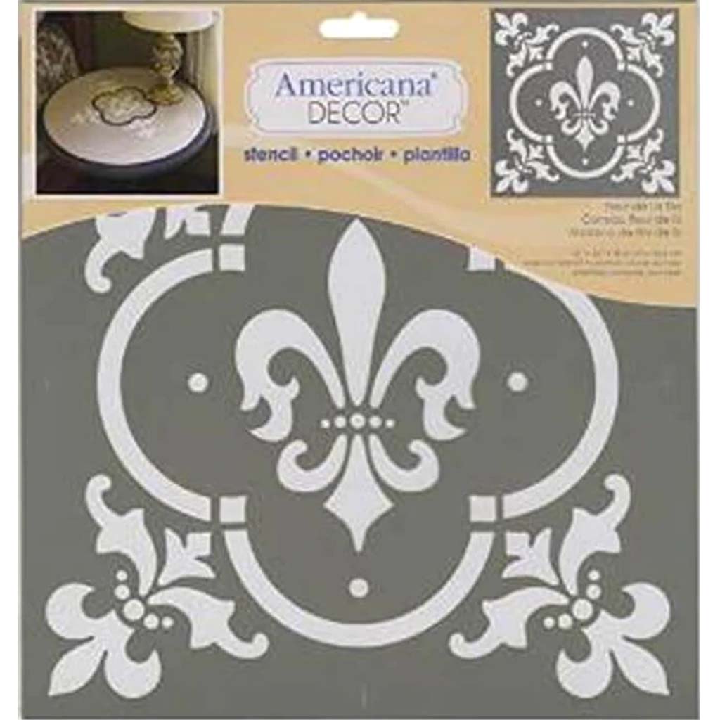Americana Decor Stencil Fleur De Lis Tile 12X12