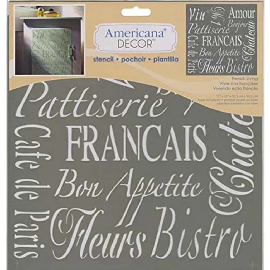 Americana Decor Stencil French Living 12X12