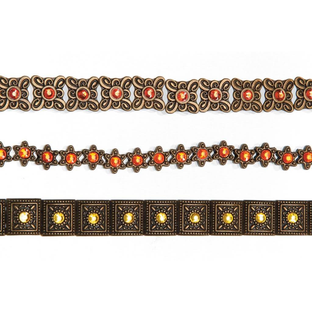 METAL SLIDER BEAD STRAND BRONZE FINISH FIRE 