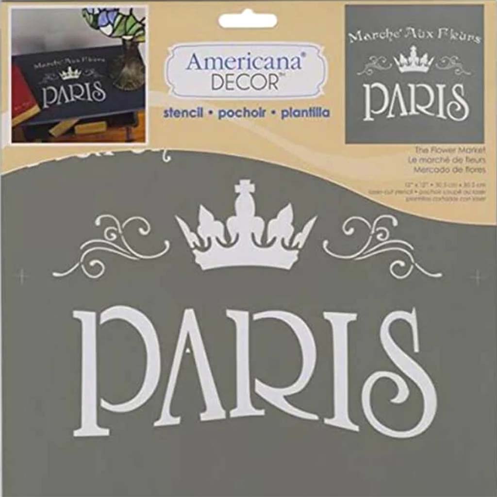 Americana Decor Stencil Flower Market 12X12