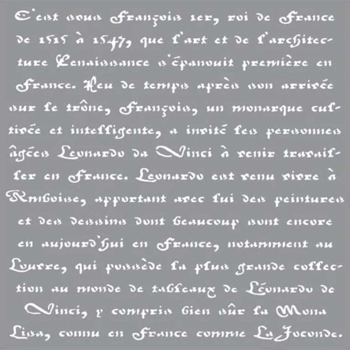Americana Decor Stencil Old French Script 12X12