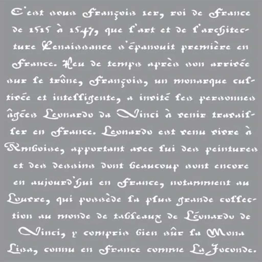 Americana Decor Stencil Old French Script 12X12