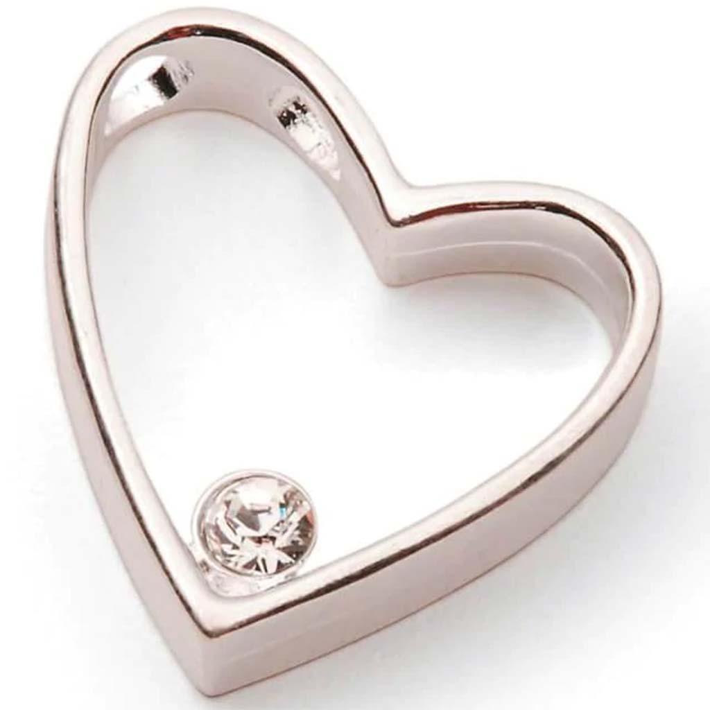 FOCAL PENDANT - HEART WITH RHI NESTONE - SILVER - 35MM 